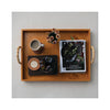 Decorative MDF & Burl Wood Veneer Tray with Bamboo Handles - in use