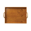 Decorative MDF & Burl Wood Veneer Tray with Bamboo Handles