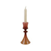 Glass Two-Tone Taper Holder - Blush & Brown - in use