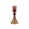 Glass Two-Tone Taper Holder - Blush & Brown