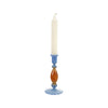 Glass Two-Tone Taper Holder - Blue & Brown - in use