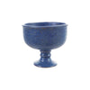 French Blue Stoneware Pedestal Bowl