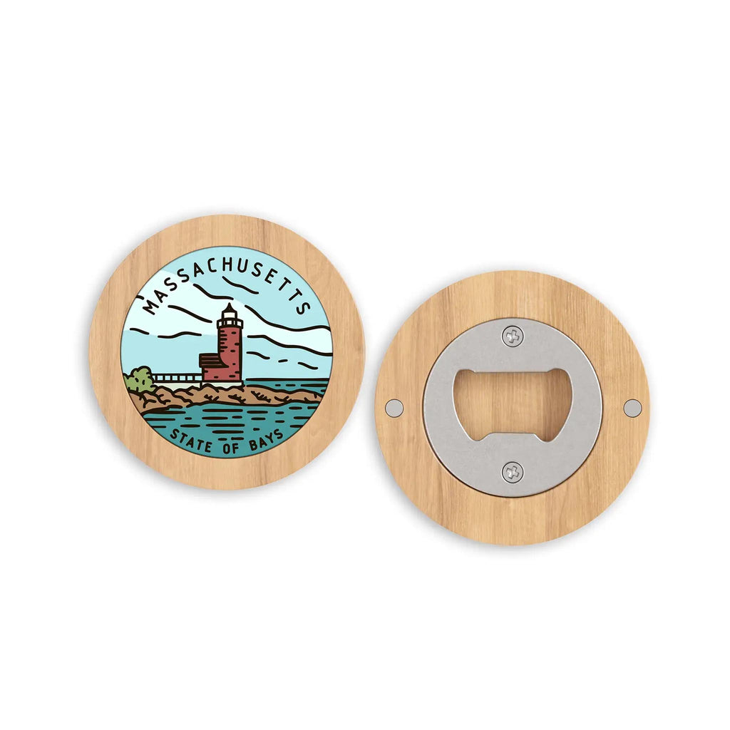 Massachusetts Magnetic Bottle Opener Magnet