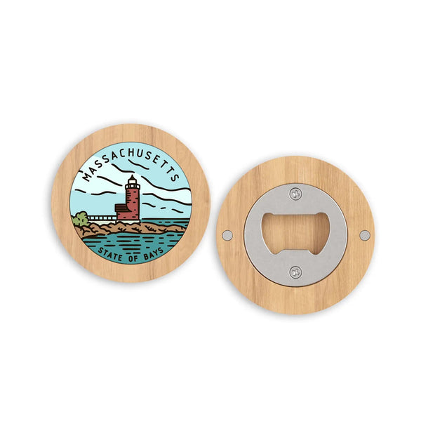 Massachusetts Magnetic Bottle Opener Magnet