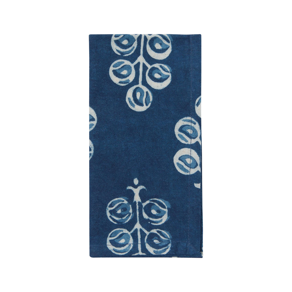 Hawthorn Block Print Napkin Set of 4 - Folded