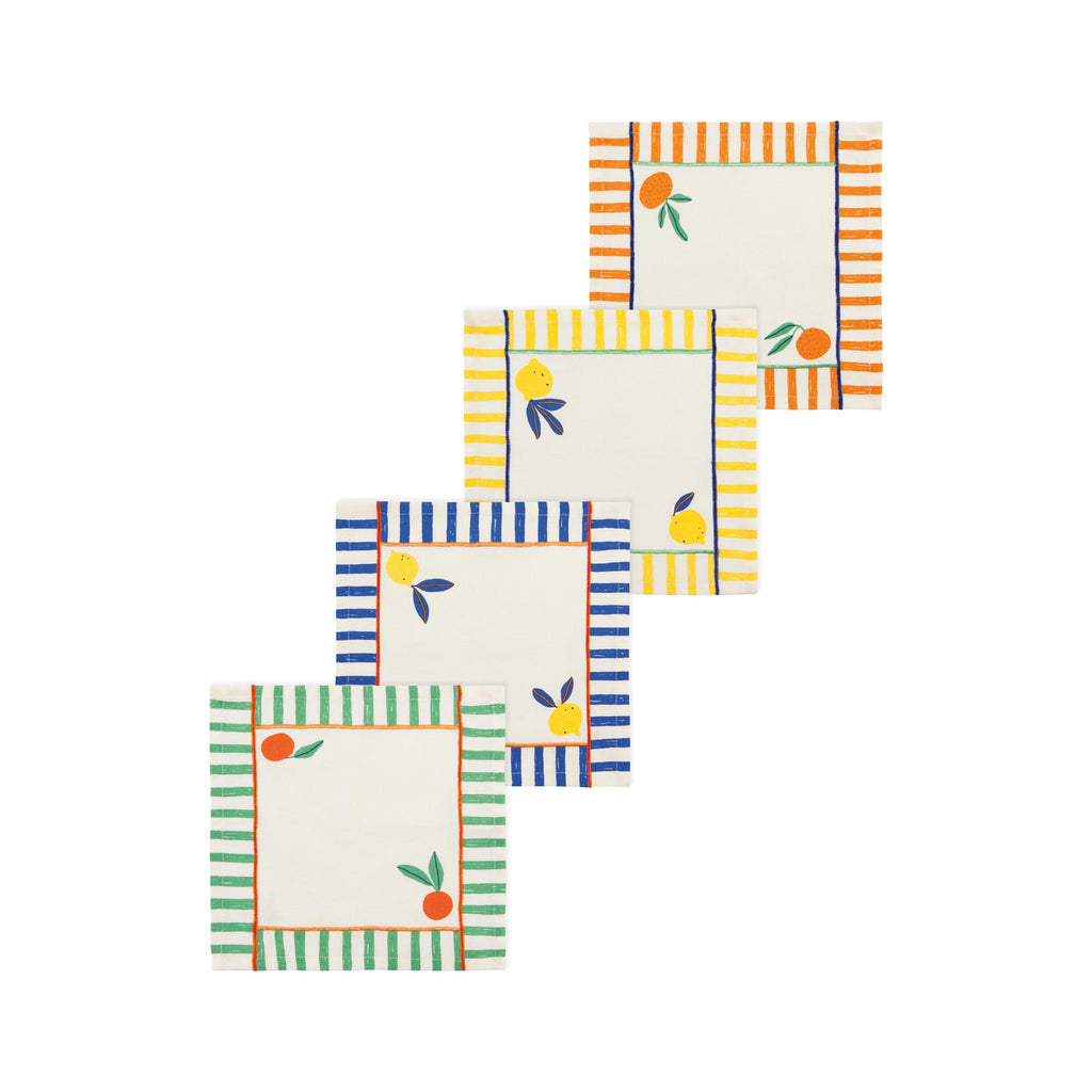 Citrus Burst Cocktail Napkin Set of 4