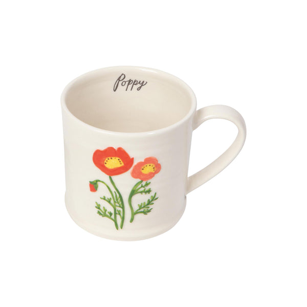 Poppy Embossed Mug - interior