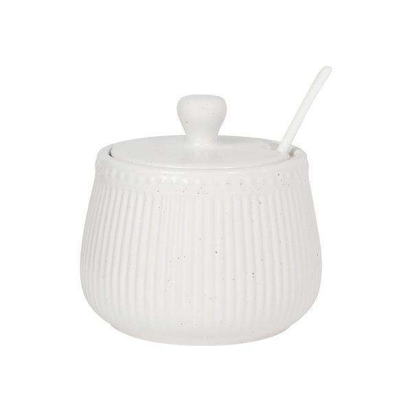 White Speckled Sugar Pot