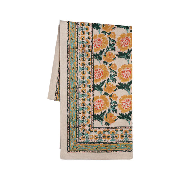 Goldenrise Block Print Tablecloth