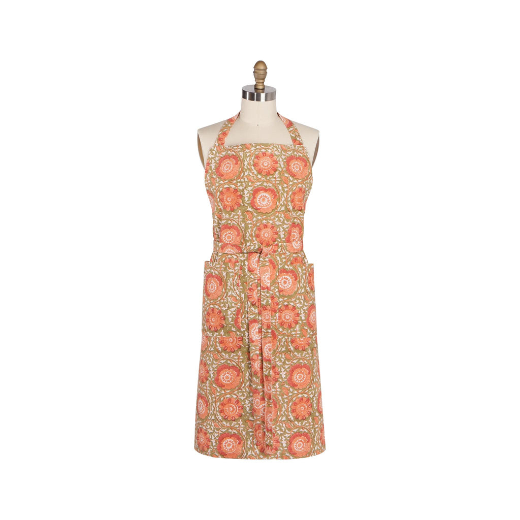 Zinnia Block Print Apron