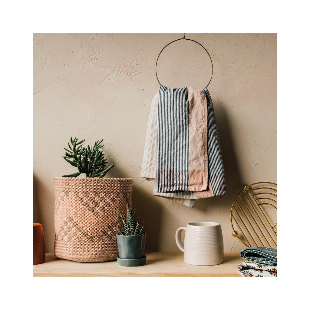Nectar Array Stripe Dish Towel Set of 2 - hanging