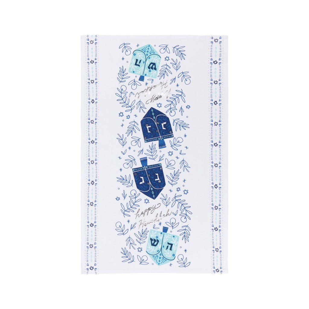 Dreidels Hanukkah Tea Towel
