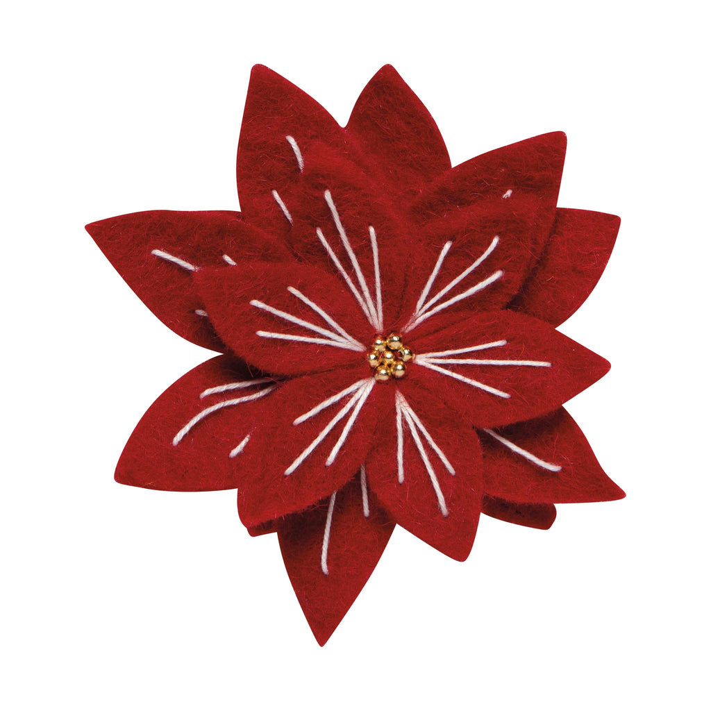 Amaryllis Felt Napkin Ring - detail