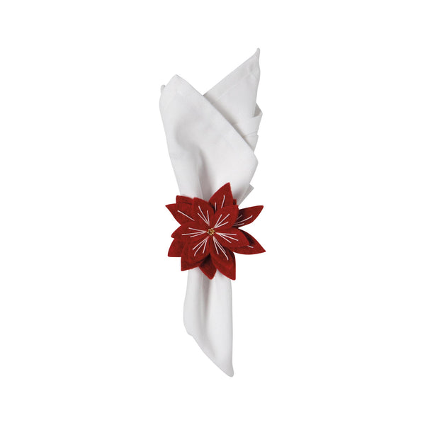 Amaryllis Felt Napkin Ring - in use