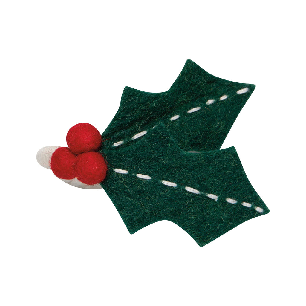 Winterberry Felt Napkin Ring - detail