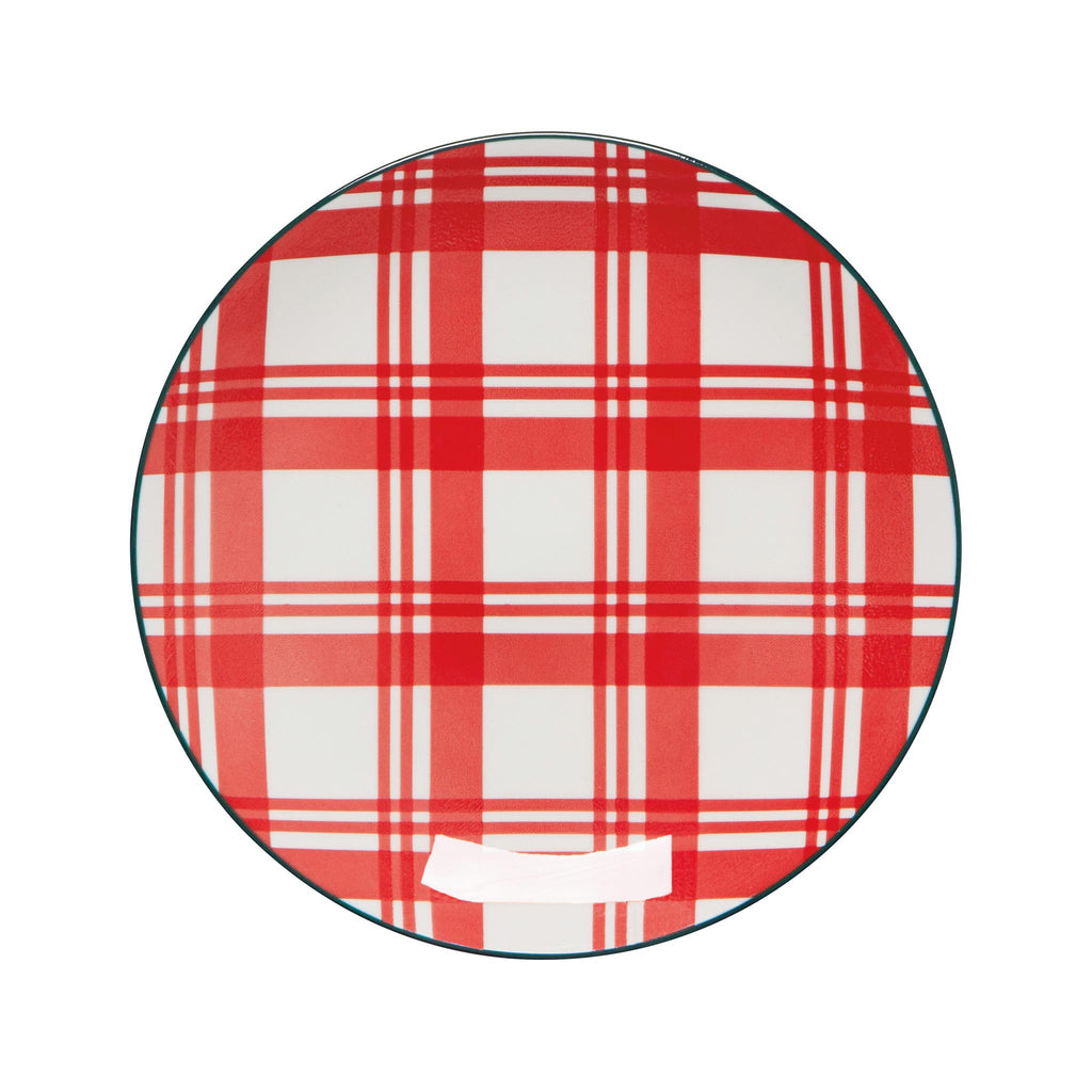 Holiday Plaid Appetizer Plate Set of 4 - 4 0f 4