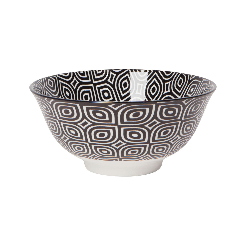 Black Geo Stamped Bowl - Medium