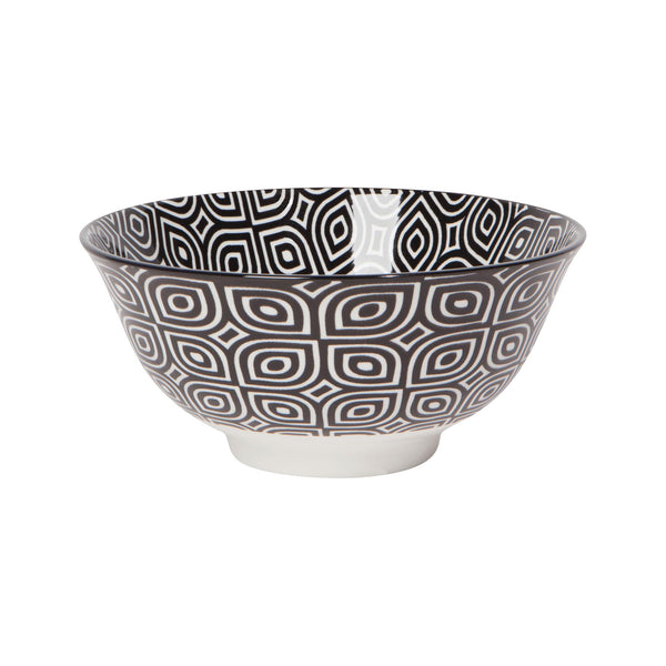 Black Geo Stamped Bowl - Medium