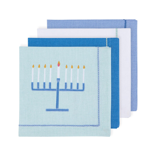 Bright Hanukkah Cocktail Napkin Set of 4