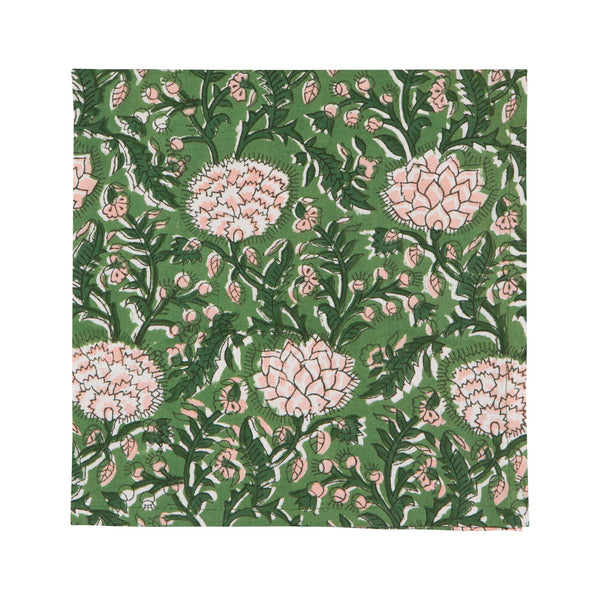 Peony Block Print Napkin Set of 4 - detail