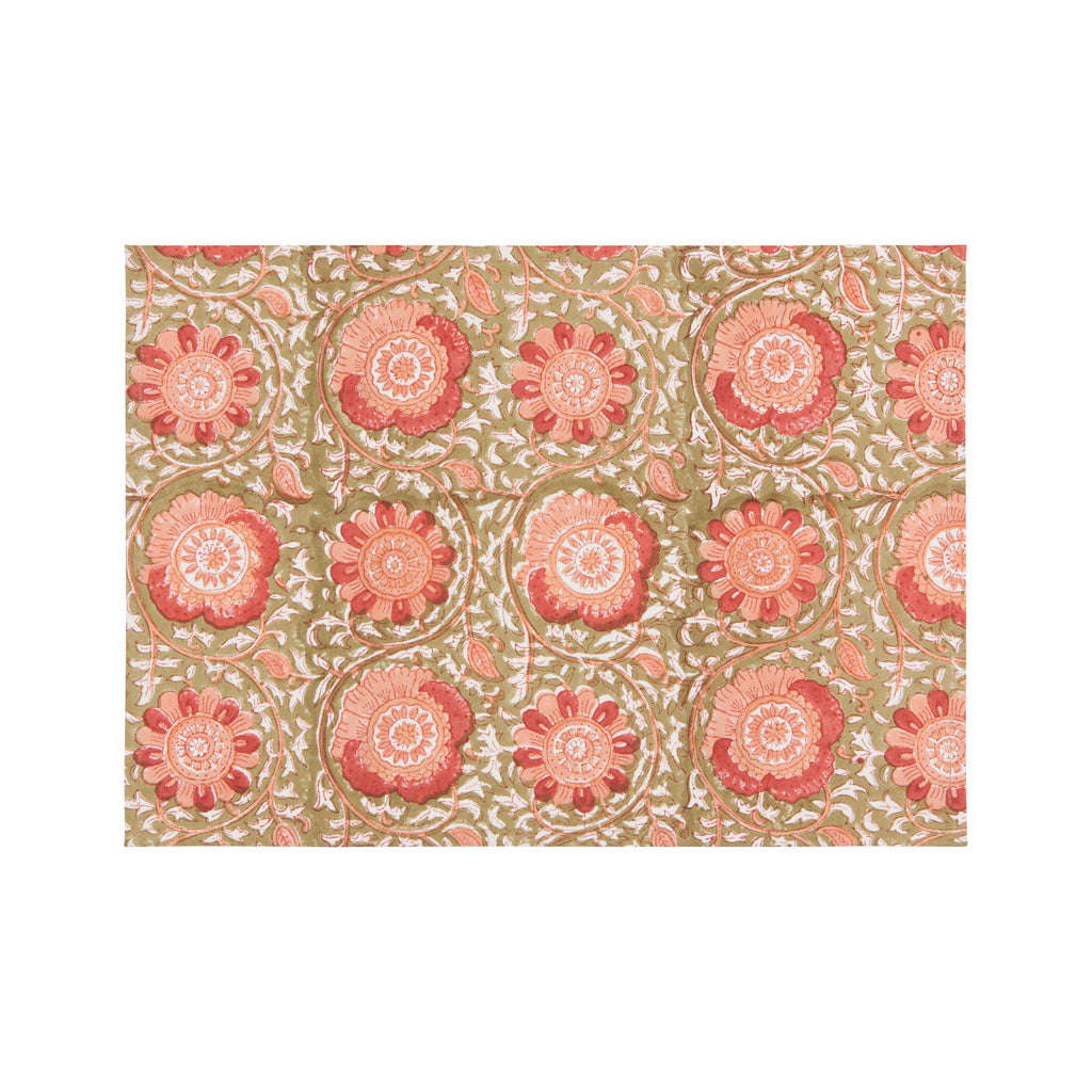 Zinnia Block Print Placemat Set of 4 - single