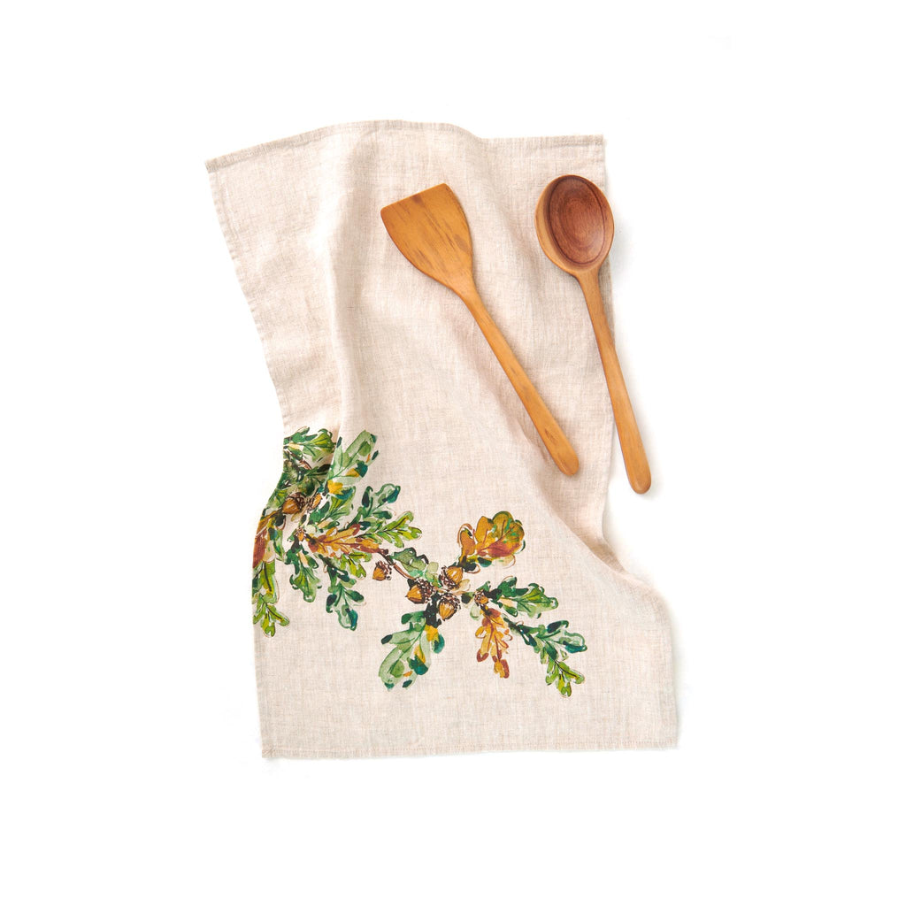 Flour Sack Tea Towel - Acorns