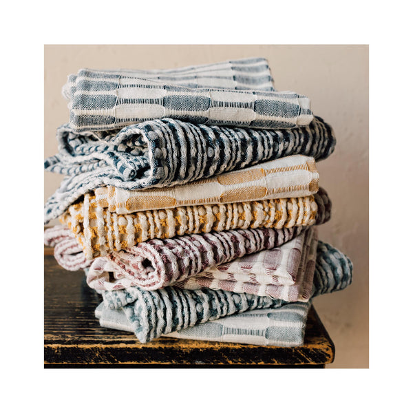 Midnight Blue Abode Dish Towel Set of 2 - on top