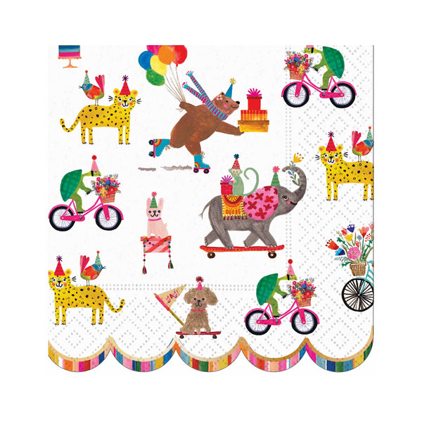 Birthday Menagerie Shaped Luncheon Napkins