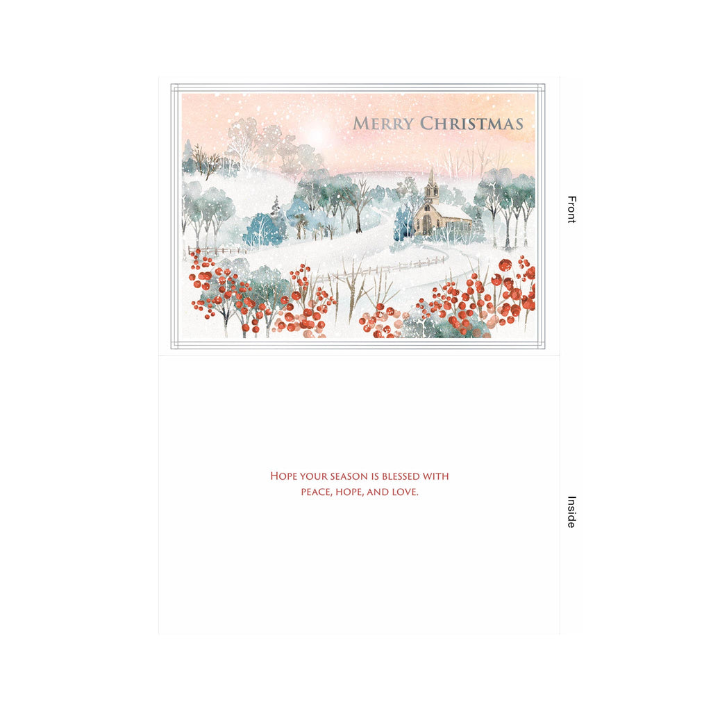 Winter Church Scene Boxed Cards