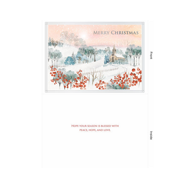 Winter Church Scene Boxed Cards