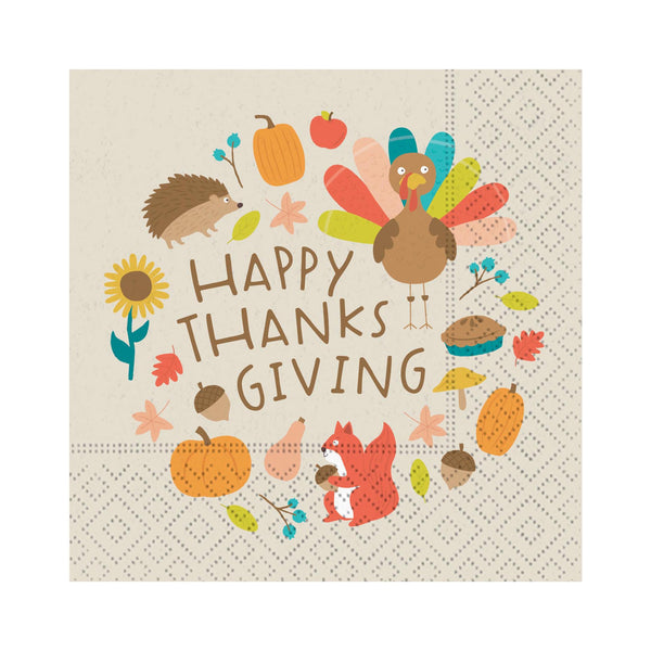 Turkey Feat Fun Beverage Napkin