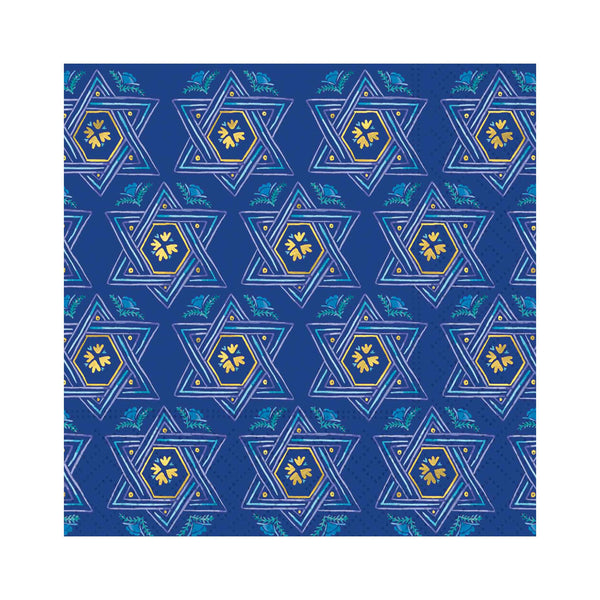 Elegant Hanukkah Vibrant Beverage Napkins