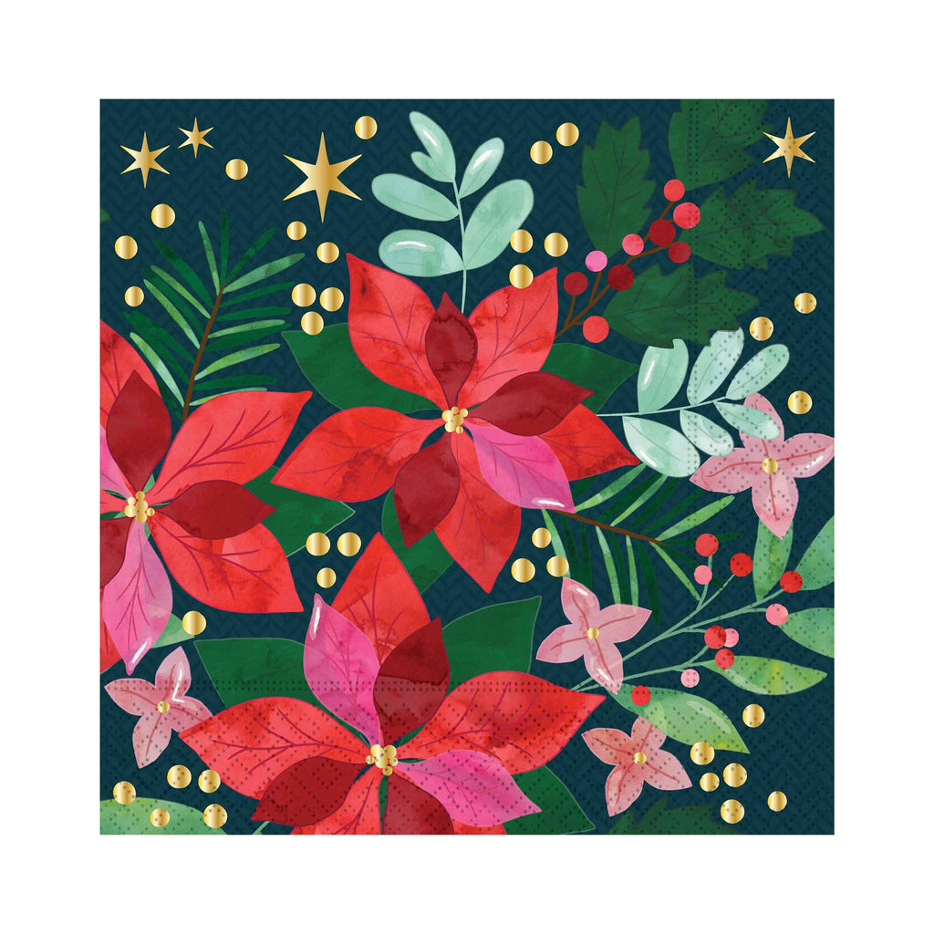Poinsettia Beverage Napkins