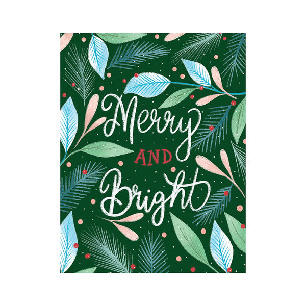 Pine Leaves Merry & Bright Boxed Cards
