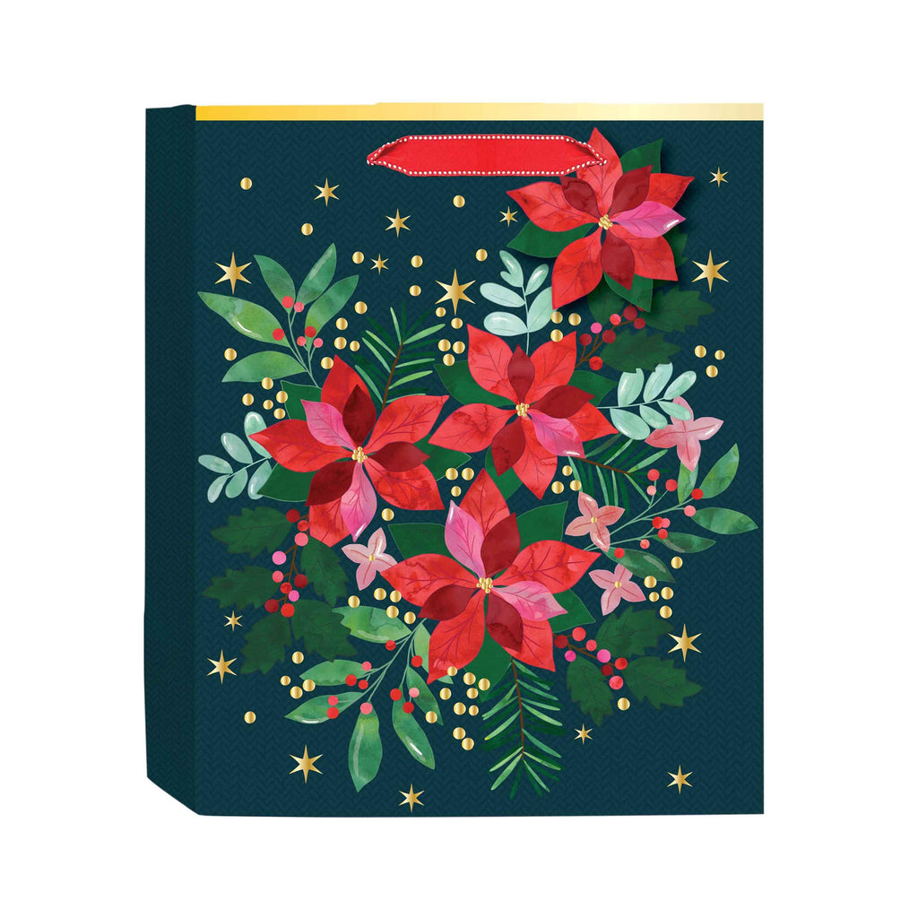 Poinsettia Gift Bag - Medium
