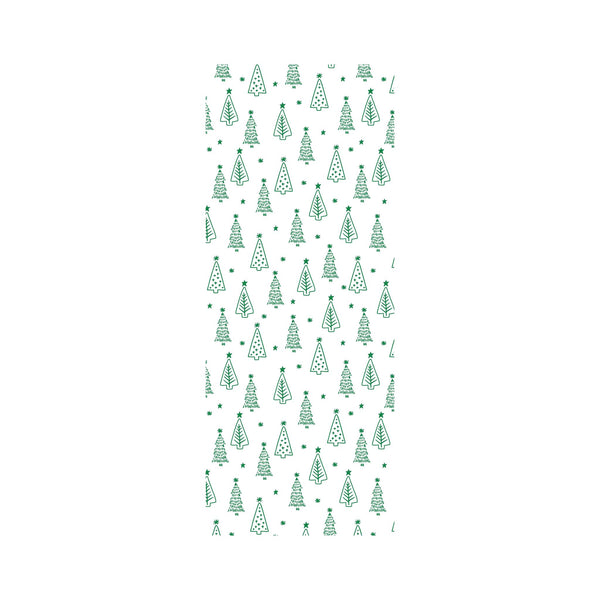 Tissue Paper - Holiday - Green Trees on White