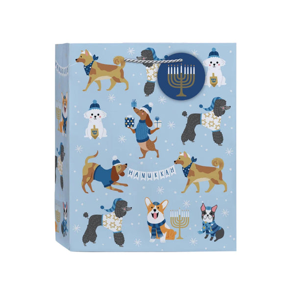 Happy Hanukkah Pups Gift Bag - Medium
