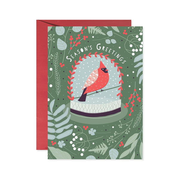 Cardinal on Pine Branch Card