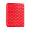Gold Swiss Dots Gift Gift Bags - Red - Large Rectangle