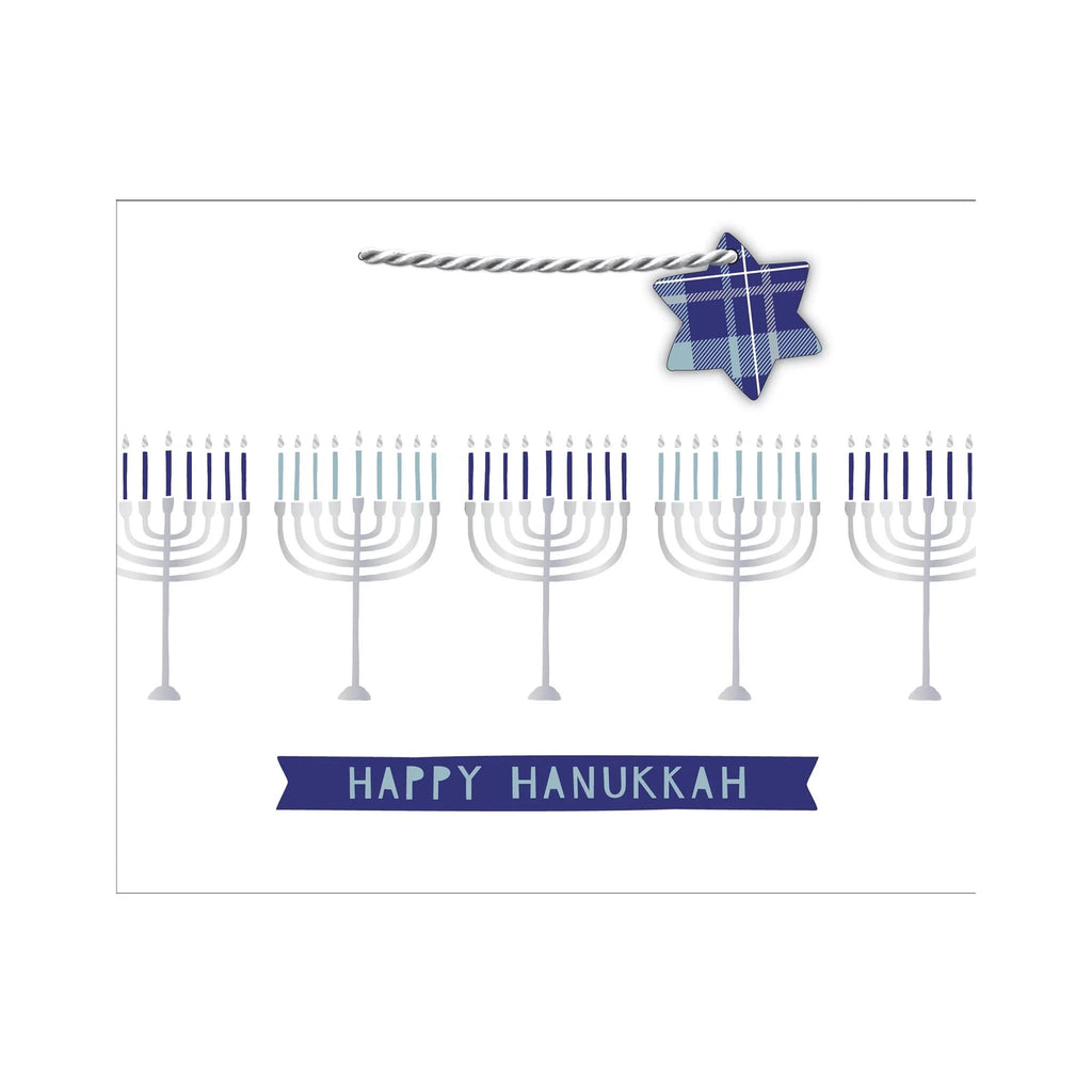 Hanukkah Silver Menorah Gift Bag - Large