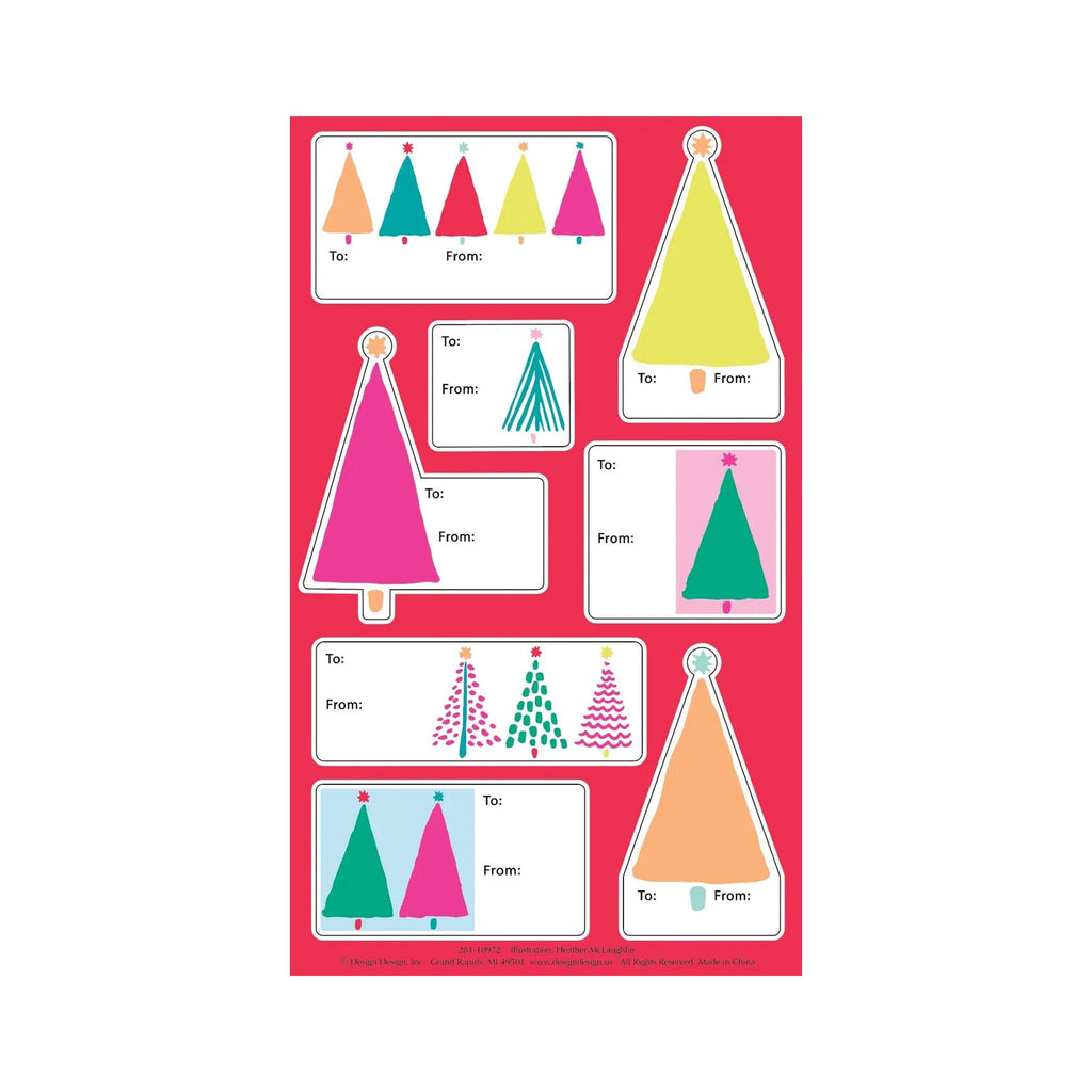 Bold Bright Painted Tree Gift Labels