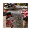 Snowman Embroidered Table Runner - on table