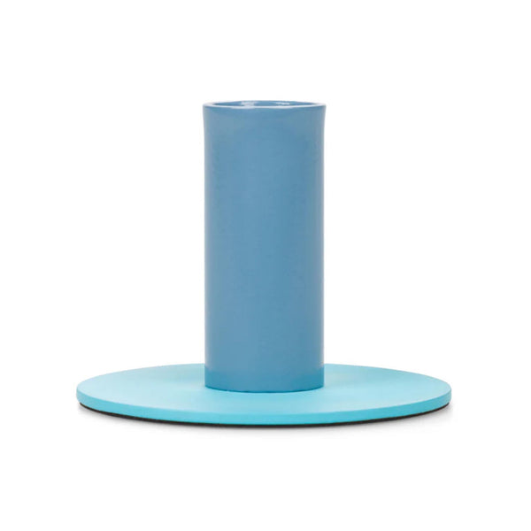 Bi-Color Metal Candleholders - Tall - Pompadour & Powder Blue