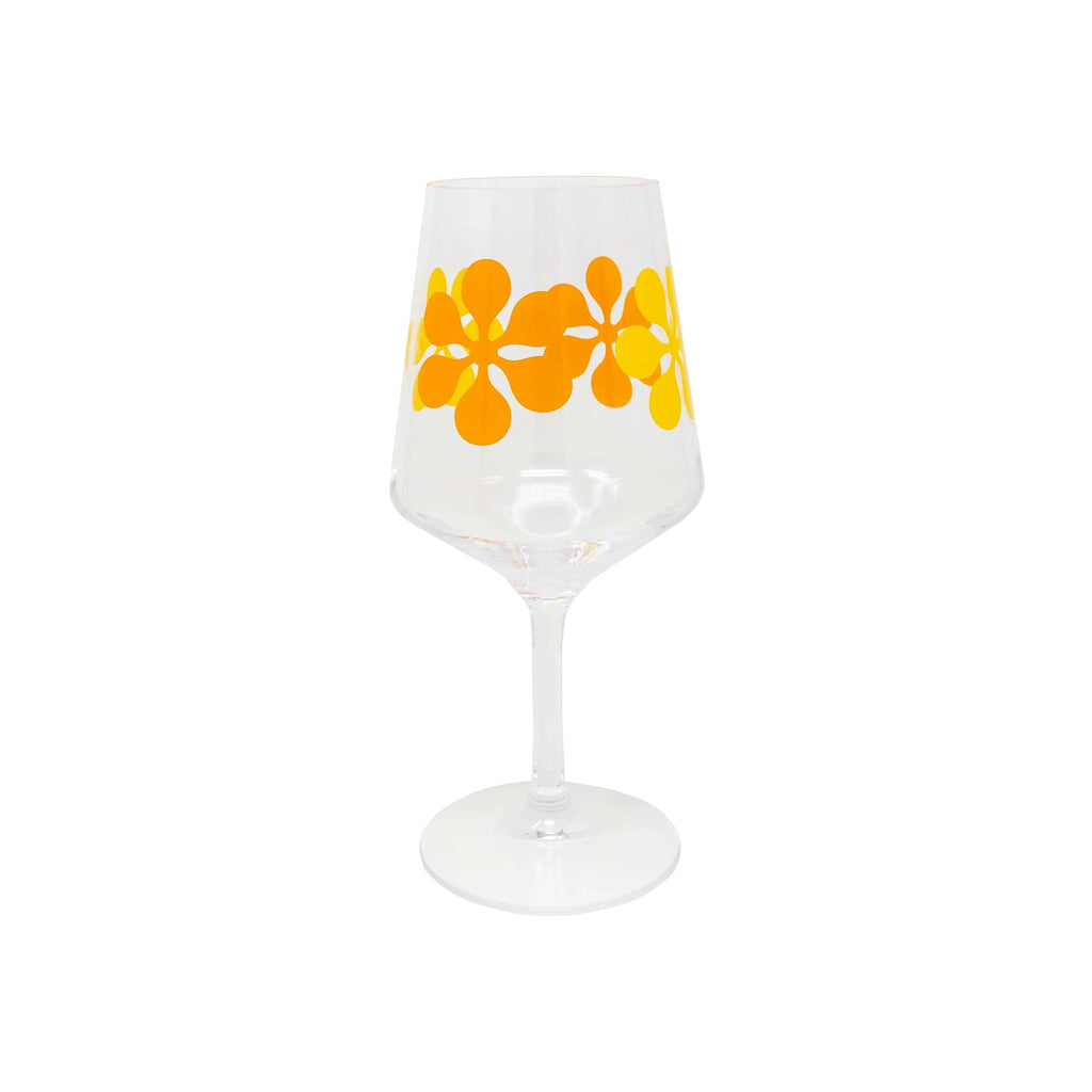 Acrylic Modfest Stemmed Wine Set of 4 - Orange & Yellow