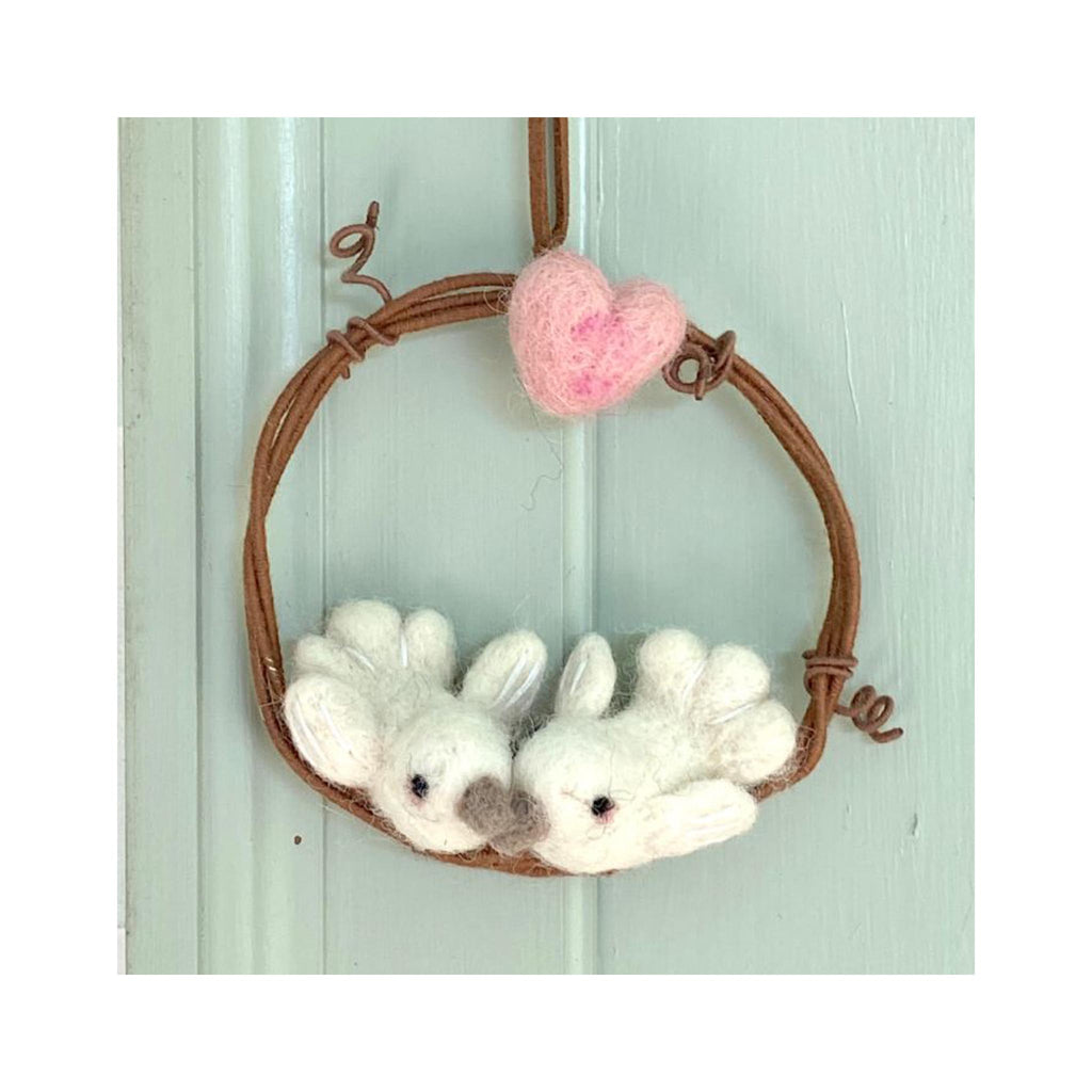 Mini Wreath - Love Doves - on door