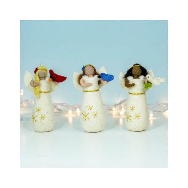 Felt Bird Angel Ornaments