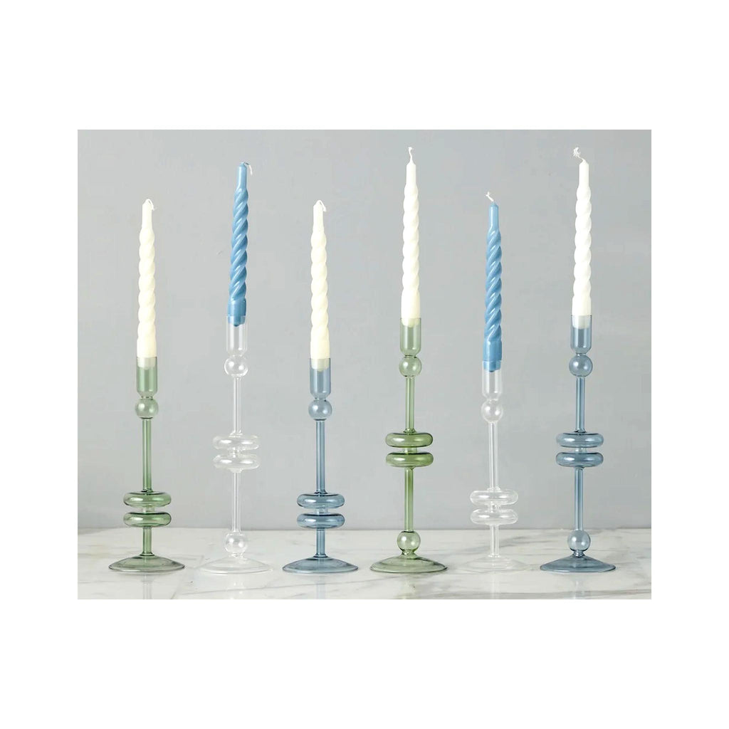 Elegant Glass Candle Holder Pairs - Medium