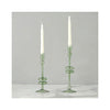 Elegant Glass Candle Holder Pairs - Large - Sage
