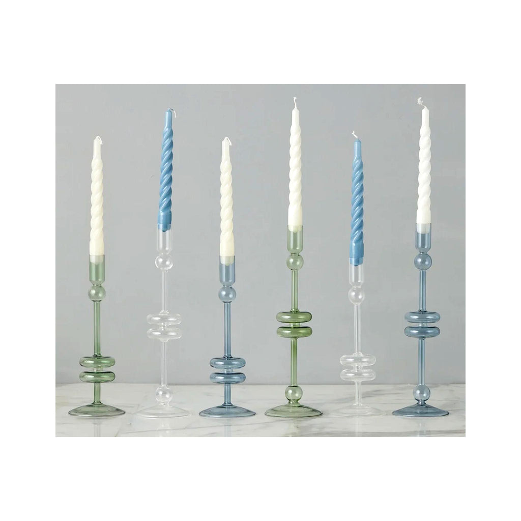 Elegant Glass Candle Holder Pairs - Large