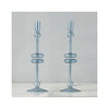 Elegant Glass Candle Holder Pairs - Large - Denim
